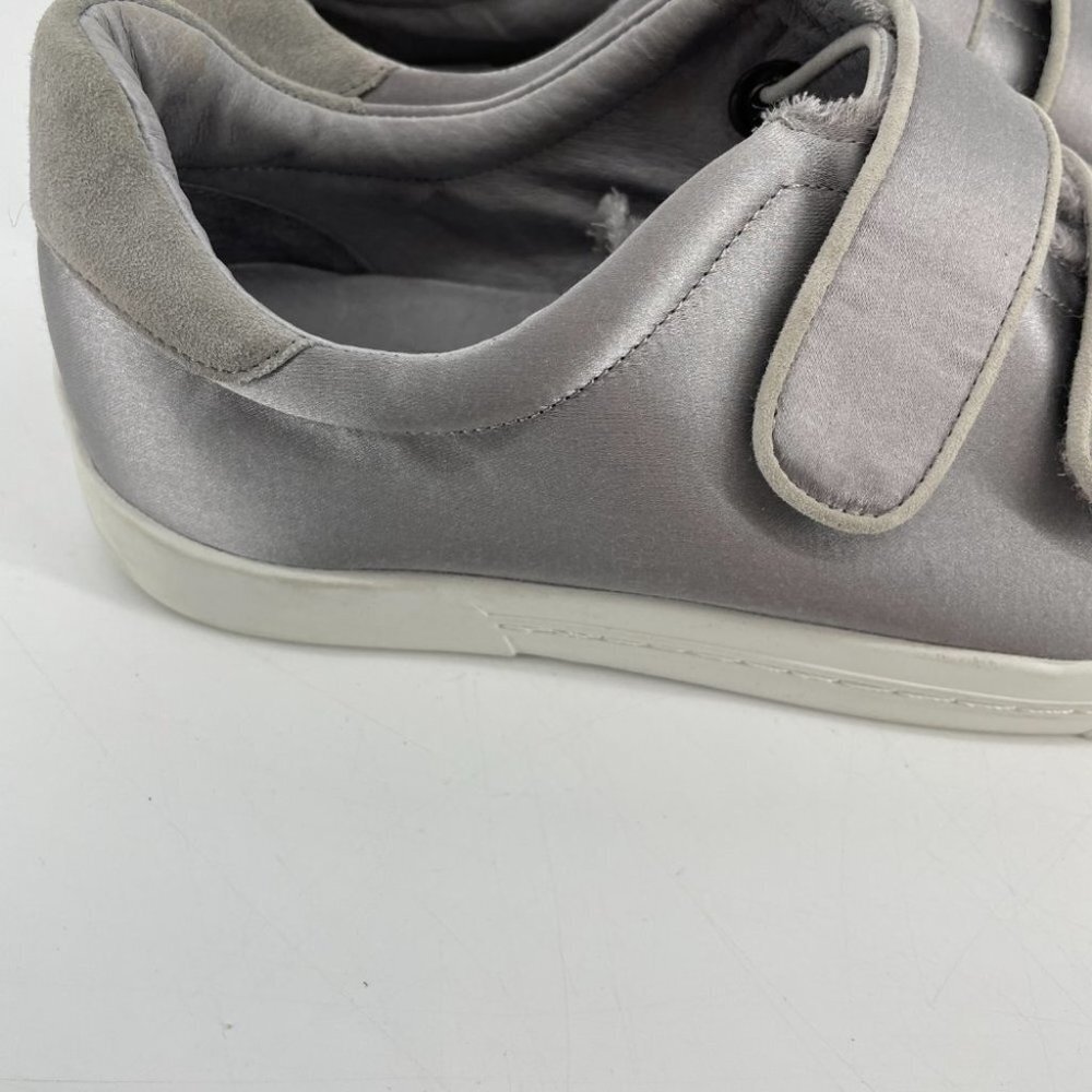 Joie Diata Satin silver platform Velcro sneakers 37.5 - Picture 12 of 16